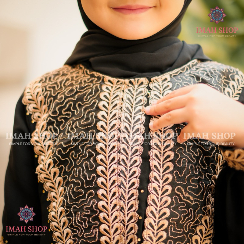 Abaya Gamis Anak Perempuan Dress Maxi Arab Saudi Bordir Zephy Turki Umroh Dubai Turkey Renda Impor 828 By Imah Shop