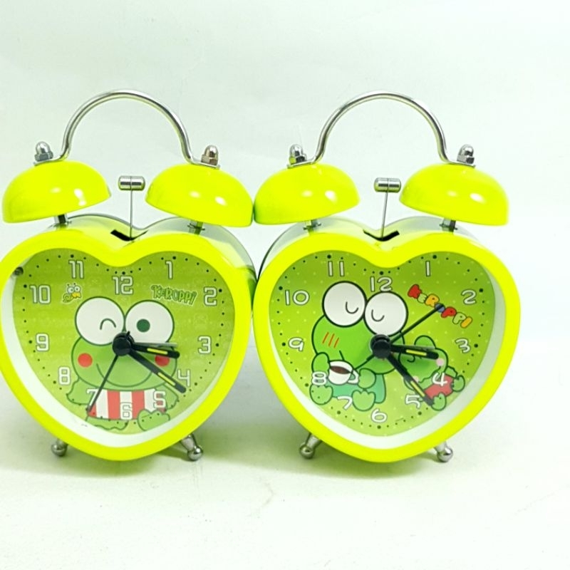 Jam Weker / Jam Meja Beker / Jam Alarm Dering Bentuk Love Keropi Kecil YS-303