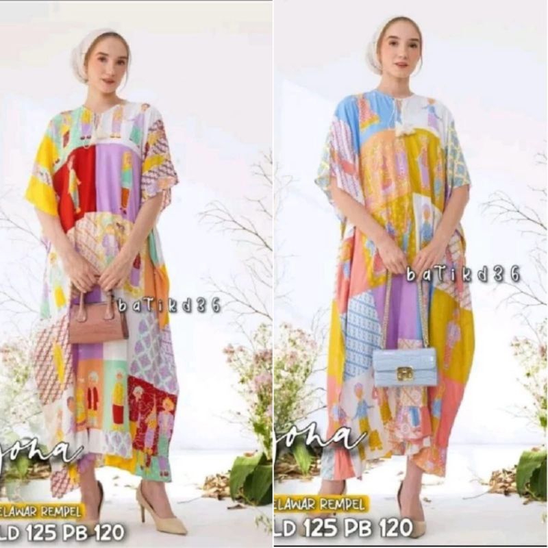 LONGDRESS KAFTAN MEMORIES BU TEJO SEMERBAK BATIK ORIGINAL RAYON PREMIUM DASTER TERBARU DASTER BUMIL 