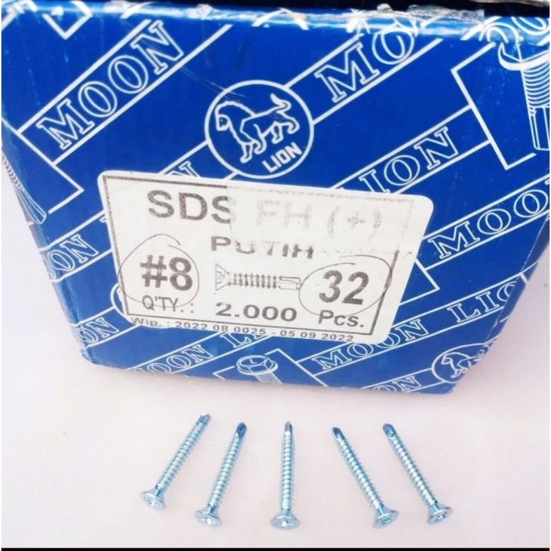 SEKRUP ROOFING SDS 8X32 MOON LION/ BAUT BAJA RINGAN 8X1 1/4" INCH MOON LION/ SEKRUP FAB SDS 3,2CM MO