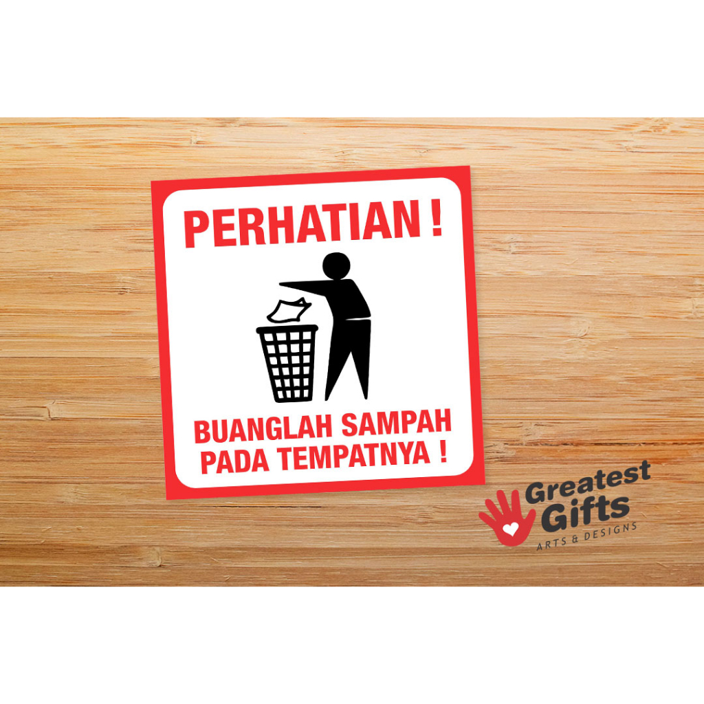 

Sticker BUANG SAMPAH Stiker Sign Rambu K3 Jagalah Kebersihan