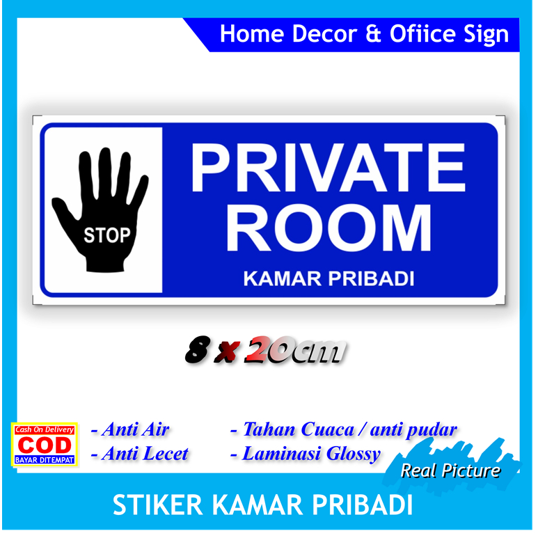 Stiker private room kamar pribadi sticker kamar dilarang masuk