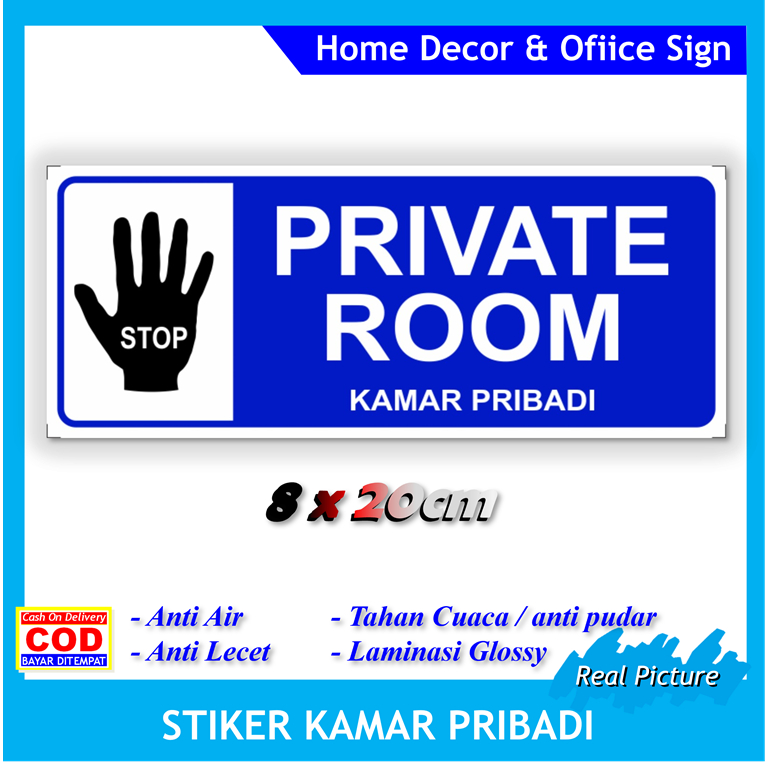 Stiker private room kamar pribadi sticker kamar dilarang masuk