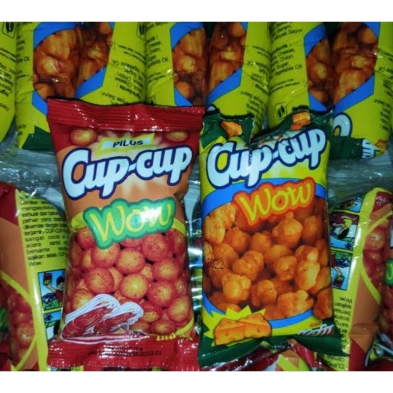 

snack cemilan legendaris pilus sambal udang pedas manis cup cup wow...1pak isi 20bungkus x 10gram..