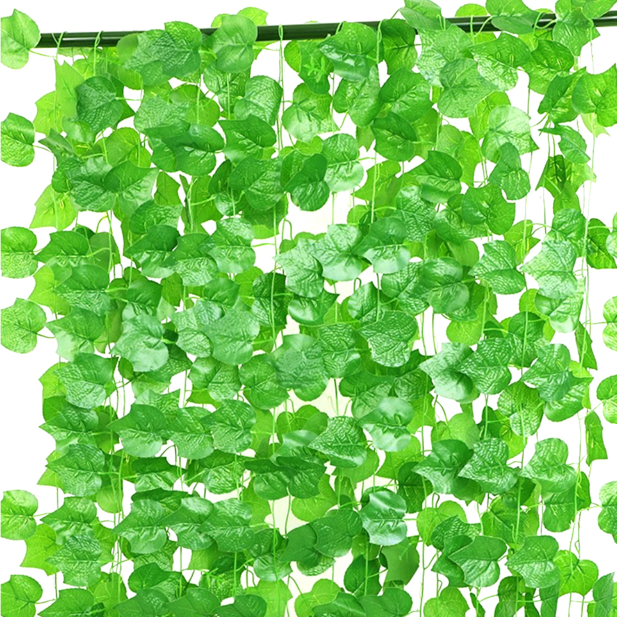 Daun Rambat Jalar Anggur Artificial Plastik 200cm Hiasan Dekorasi Pagar Dinding Rumah