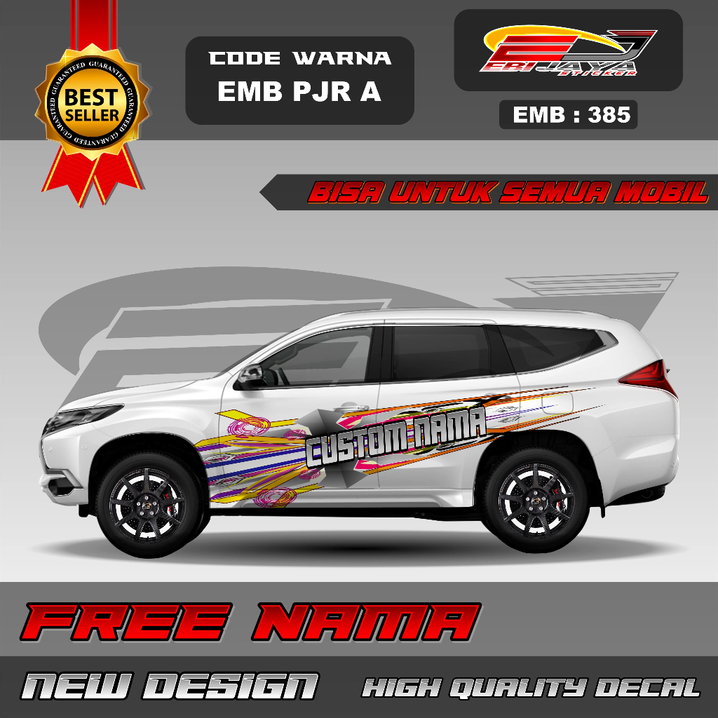 STIKER DECAL MOBIL SPORT UPDATE DESAIN TURBO DIESEL-STIKER DESAIN THAILOOK MOBIL SPORT-EMB385
