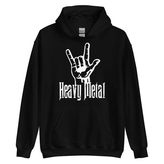 HEAVY METAL Hoodie Hitam Polos Distro Pria Wanita / Hoodie Keren Hitam Degree Terbaru
