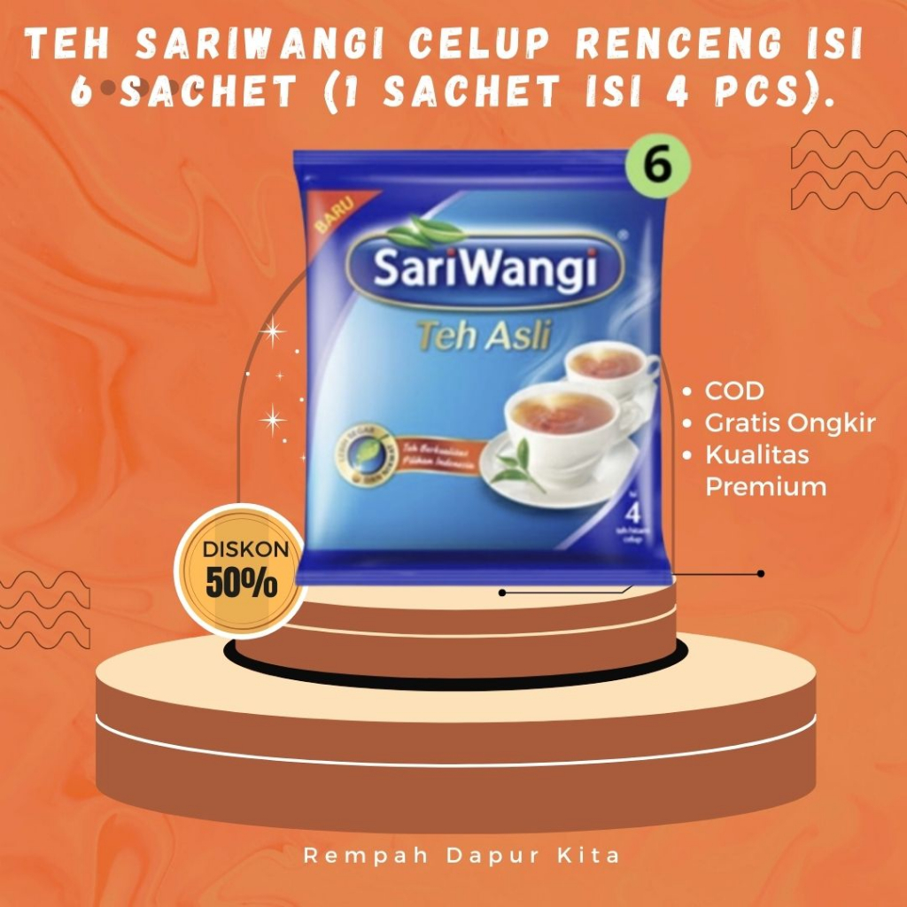 

TEH SARIWANGI CELUP ISI 6 SACHET X 4 PCS