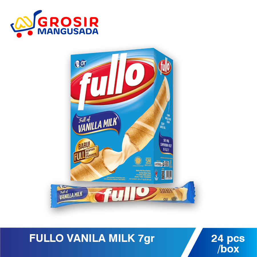 

Grosir Wafer Roll FULLO Vanila Milk 7gr 1 box isi 24pcs