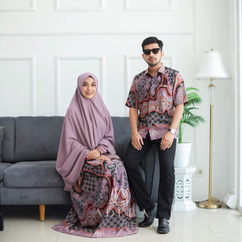Batik Couple syari baju lebaran baju gamis batik jumbo xxl