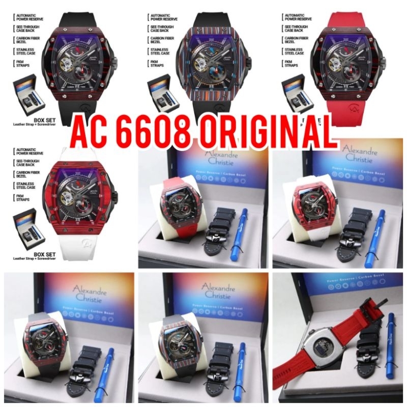 JAMTANGAN PAKET PRIA ALEXANDRE AC6608 / AC 6608 CARBON ORIGINAL