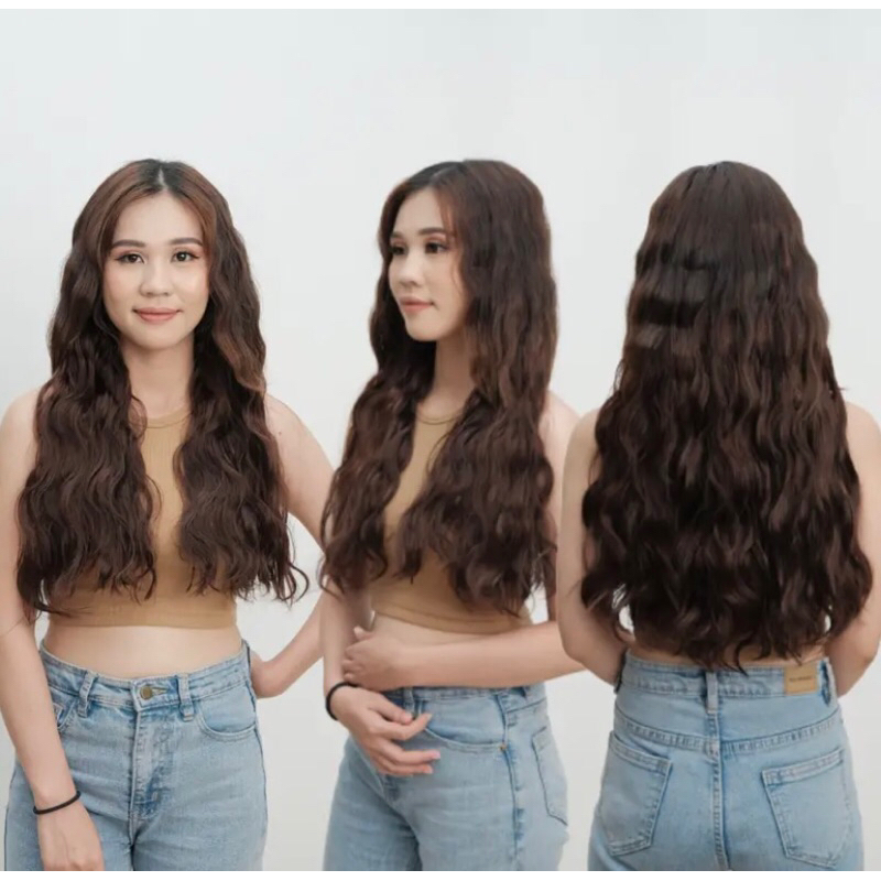 PRELOVED- U CLIP HAIR Extension / Hairclip Rambut Sambung Bentuk U 60 CM Extension (HARGA + ADM)