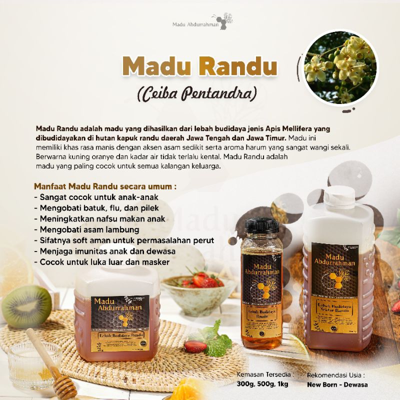 

Madu Abdurrahman Randu (+-500gr)100% ASLI & MURNI Raw Honey