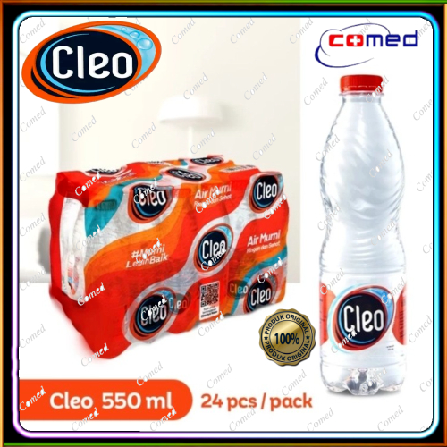 Cleo Smart 550ml isi 24pcs - Cleo Smart Air Mineral Botol 550ml (KHUSUS GOSEND / GRAB) - Cleo Smart 