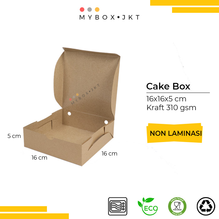 

Box Dus Kotak Kue Pizza Nasi Kraft 16x16x5 TANPA LAMINASI