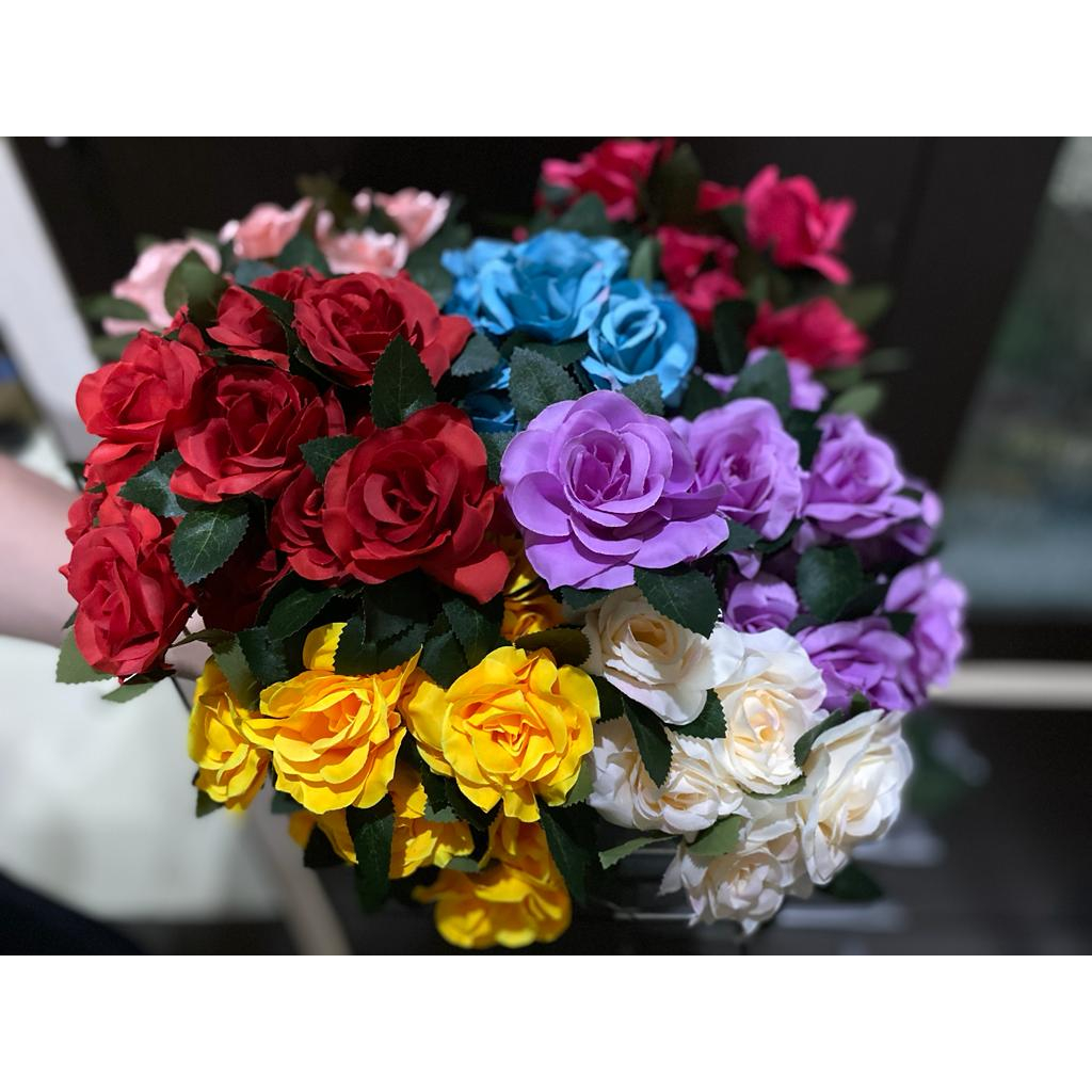 (NEW !) (1 tangkai) Bunga Mawar/ Artificial Rose / Bunga Plastik / Bunga Mawar Artifisial / Mawar Pl
