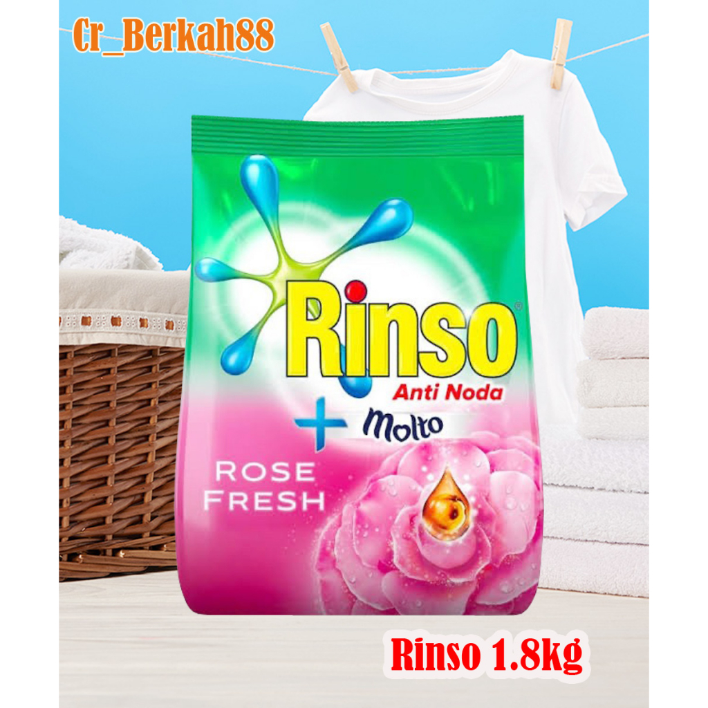 rinso anti noda bubuk rose fresh 1800 gram