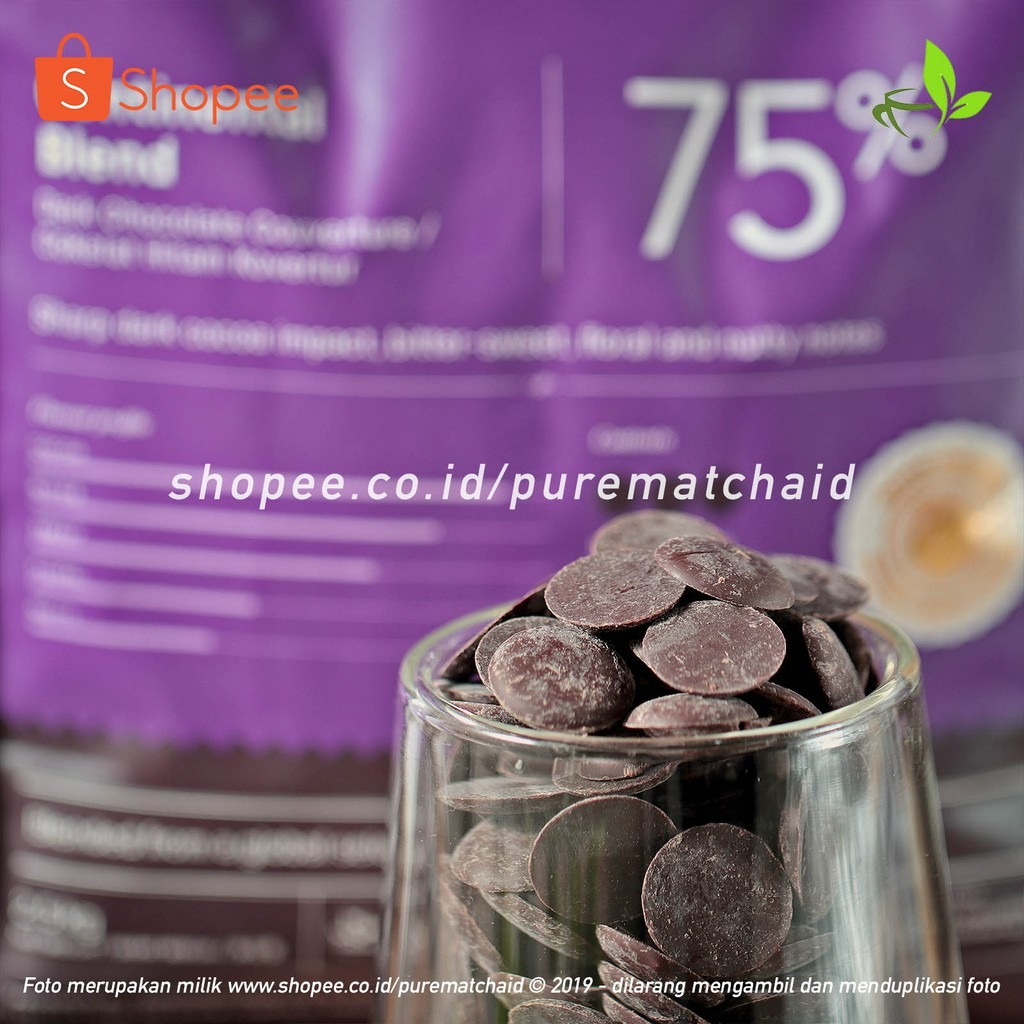 

Embassy Chocolate - CONTINENTAL 75% 100gr Dark Couverture Coklat Tulip Indonesian Chocolate Coin