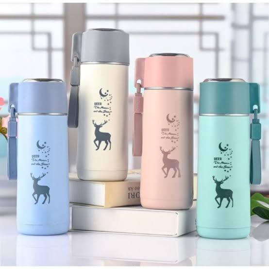 Botol Minum Rusa 450 ML Glass Botol Air Minum Kaca Rusa Animal