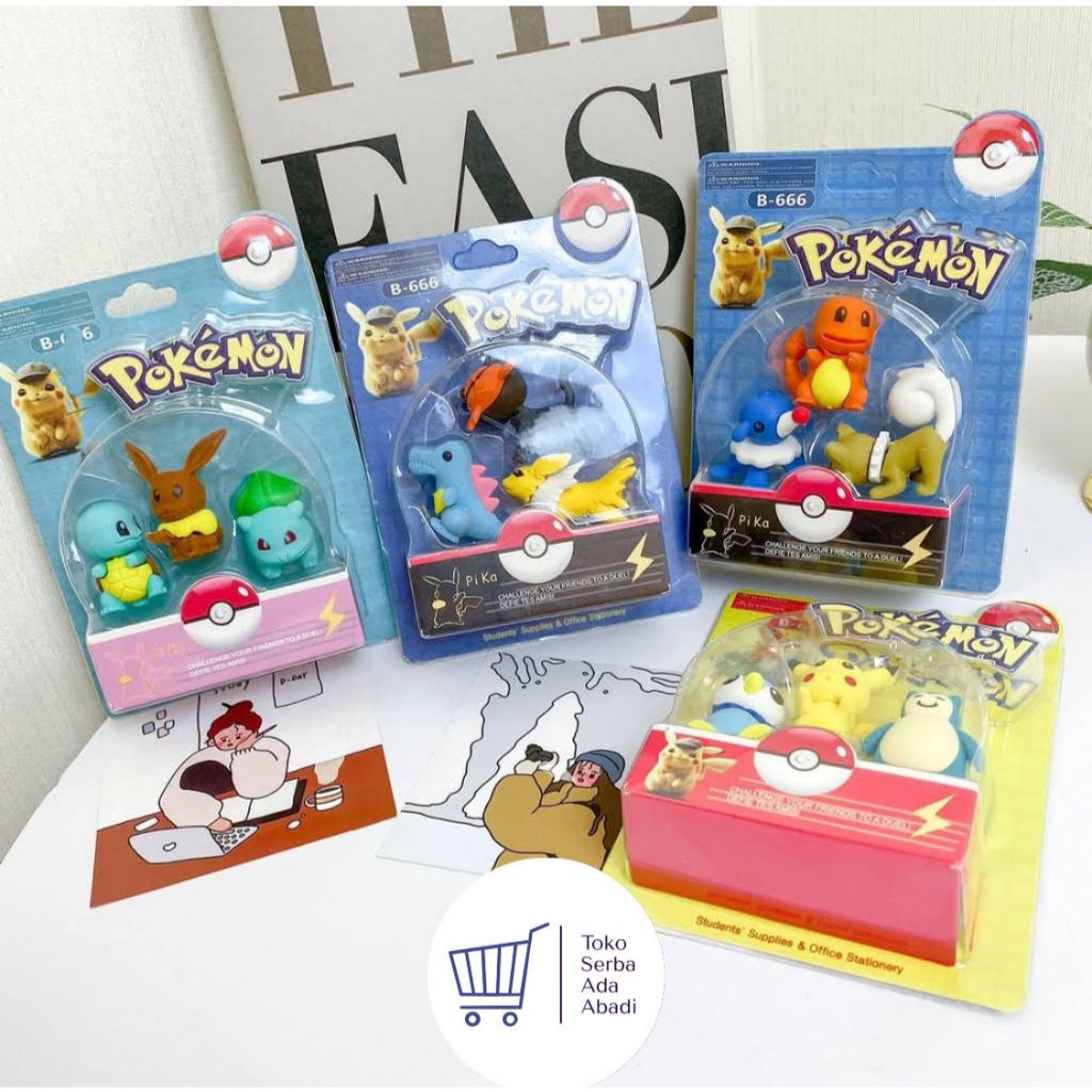 

PENGHAPUS POKEMON ISI 3 PCS ERASER PENGHAPUS KARAKTER MURAH STIP SETIP KARTUN 3 PCS