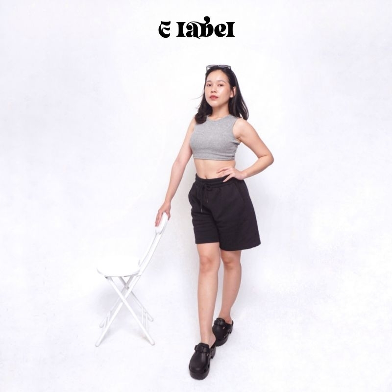 E Label - Black Shortpants | Celana Shorts Pria Wanita Celana Pria Wanita Pendek Celana Santai Pria 