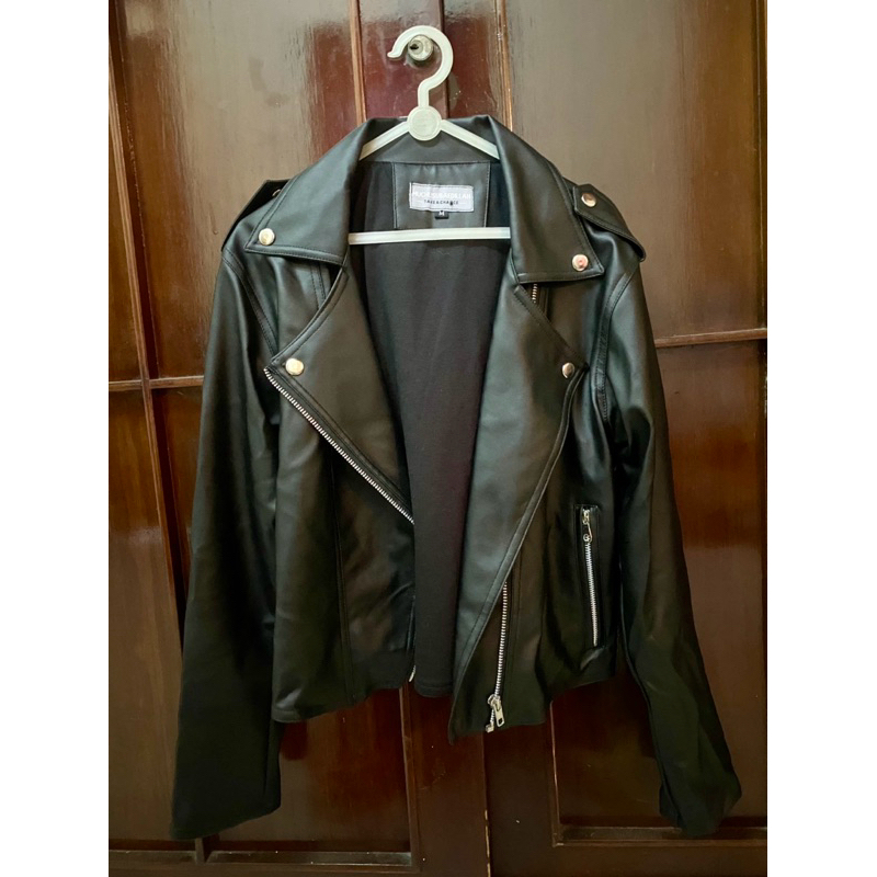 preloved leather jacket & leather shoes docmart