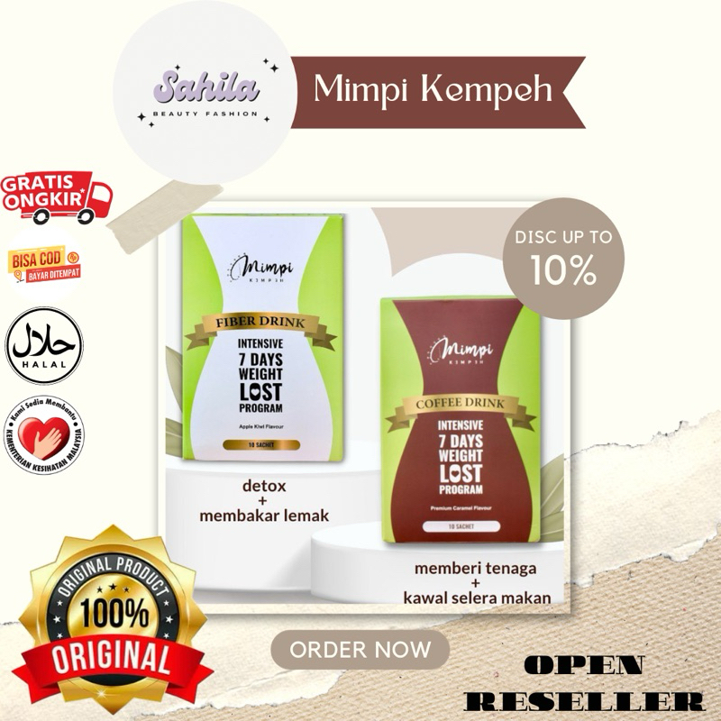 [READY] PELANGSING TUBUH 100% ORI MALAYSIA MIMPI KEMPEH 1SACHET TURUN 1KG (harga ecer)