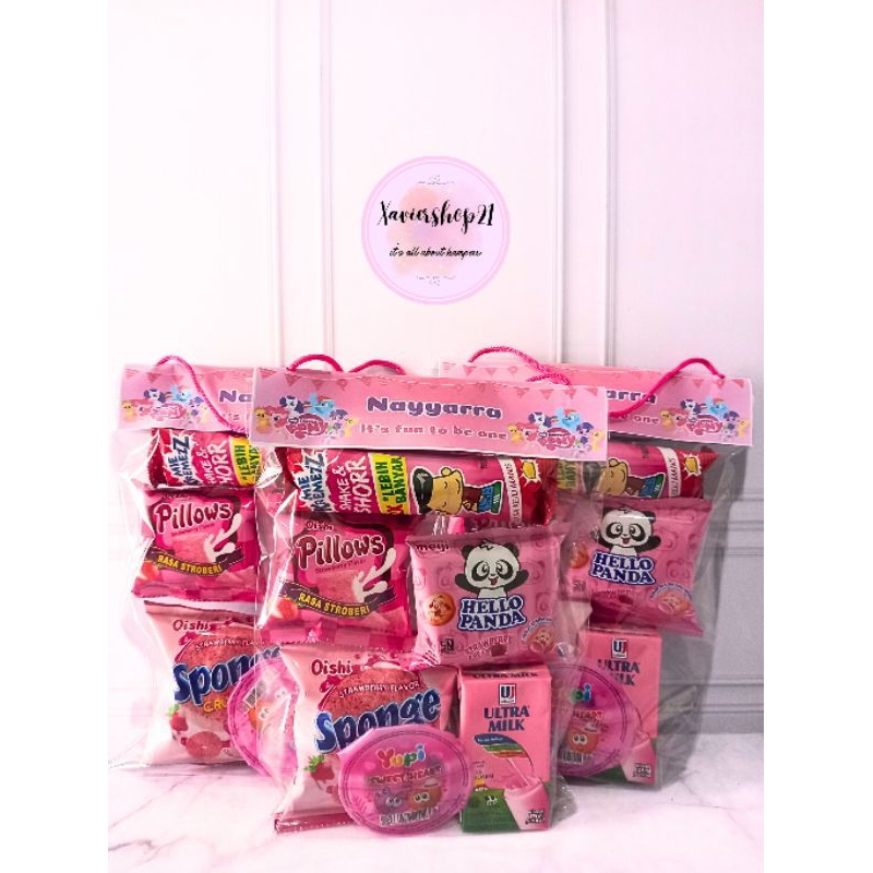 

Paket Snack Label Custom Tema Pink