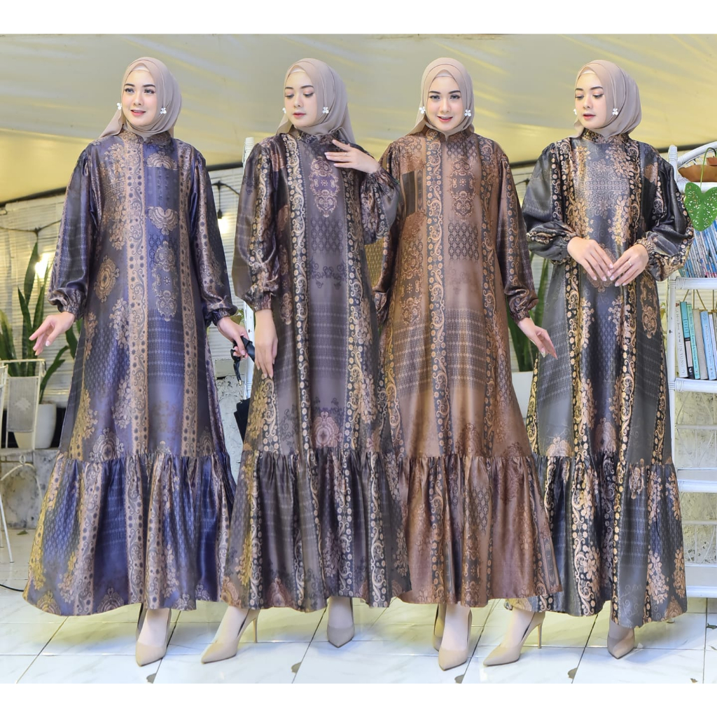 Gamis NARISSA Armani Silk Premium /Gamis Muslim Wanita Elegan Terbaru