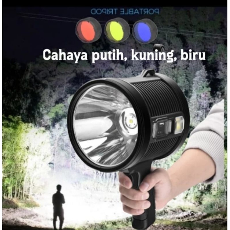 SENTER SOROT ANTI KABUT SENTER TEMBAK/CAMPING LAMP W5112.W5113 USB CHARGER 1500M