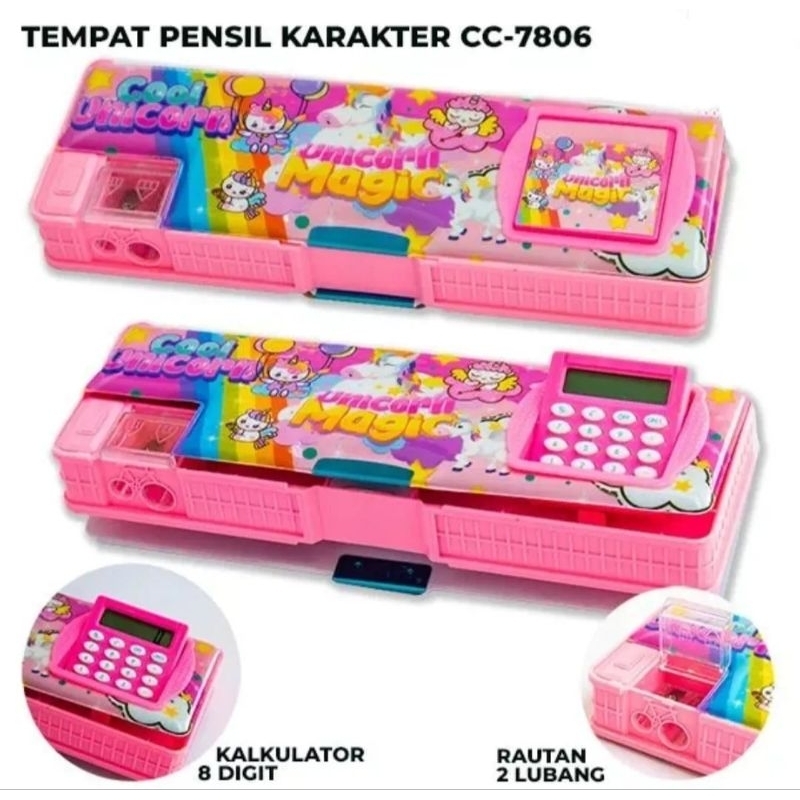 

Tempat Pensil Gambar Karakter dilengkapi dengan Kalkulator Mini 1 Pcs (CC-7806)