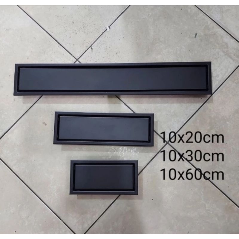 Smart Floor Drain HITAM Stainless SUS 304 Floor Drain Panjang Stainless