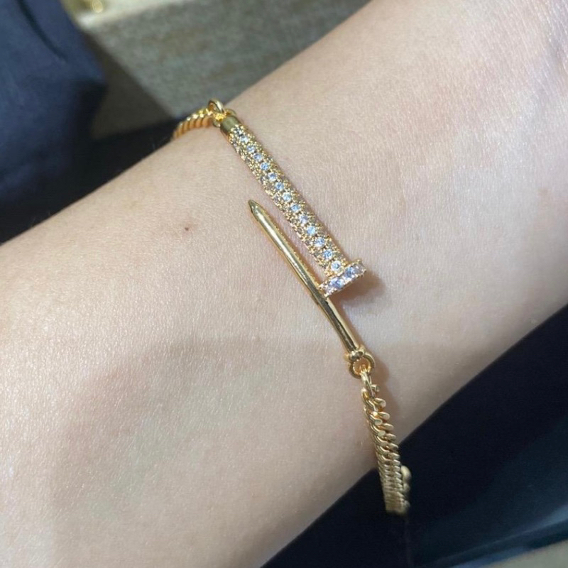 gelang rantai ct model paku lapis emas