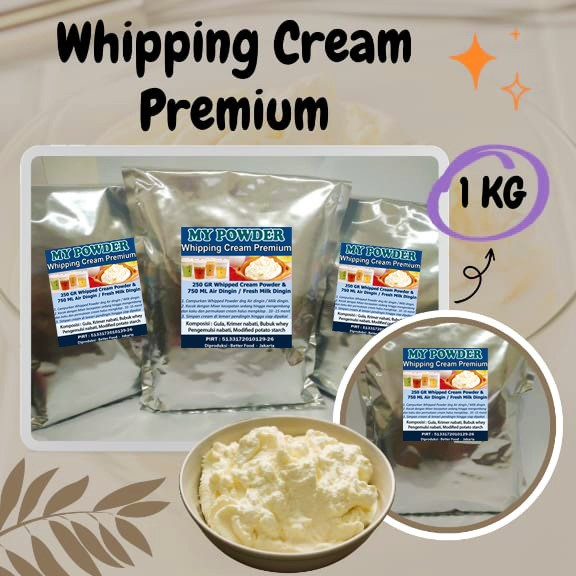 

Whipped Cream Premium -1000 gram Bubuk Instan Whipping Cream