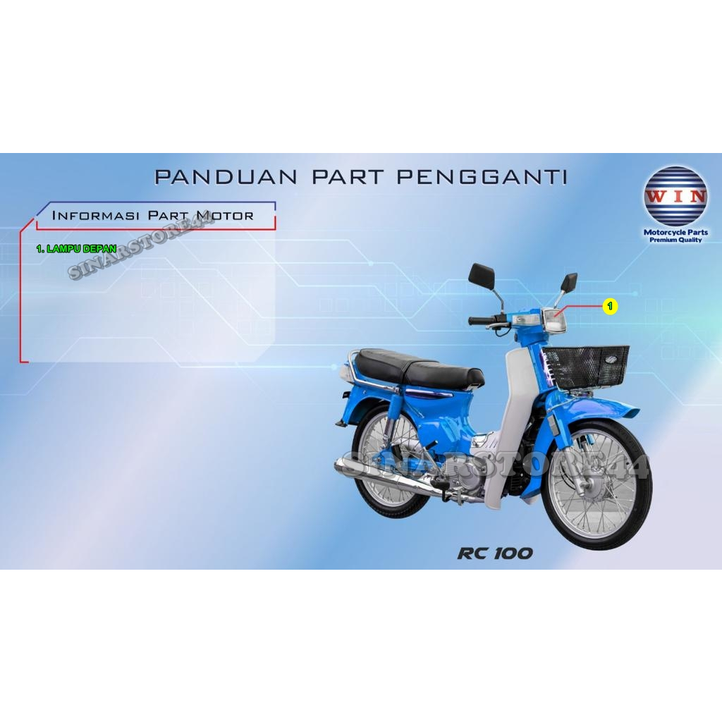 Lampu Depan RC 100 RC100 | reflektor headlamp WIN | lampu head lamp light senja motor rc 100 suzuki 