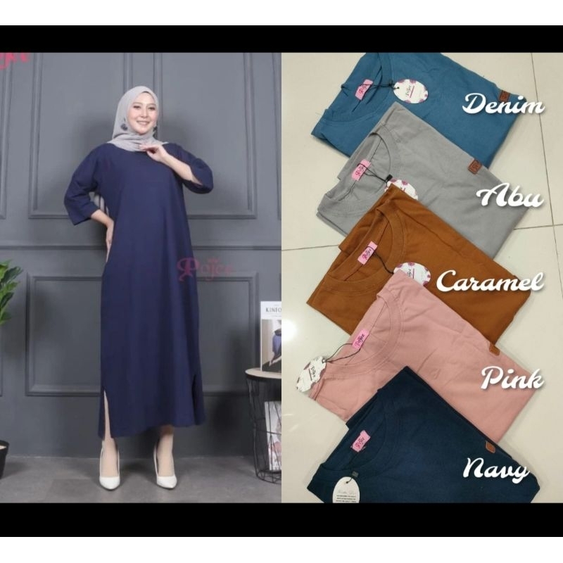 MIDI dress combads pojee saku Ori gamis wanita