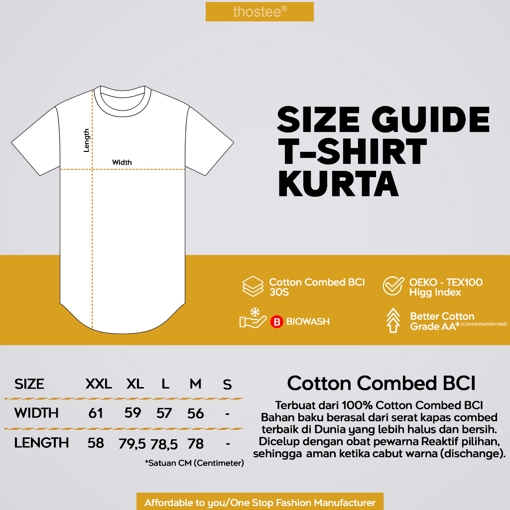 Thostee T-Shirt Kurta Baju Muslim Premium Cotton Combed 30's-7