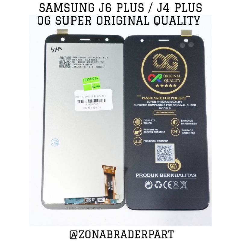 LCD + TS SAMSUNG J6 PLUS / J4 PLUS OG SUPER ORIGINAL QUALITY / MACPLUS / ZC SPAREPART