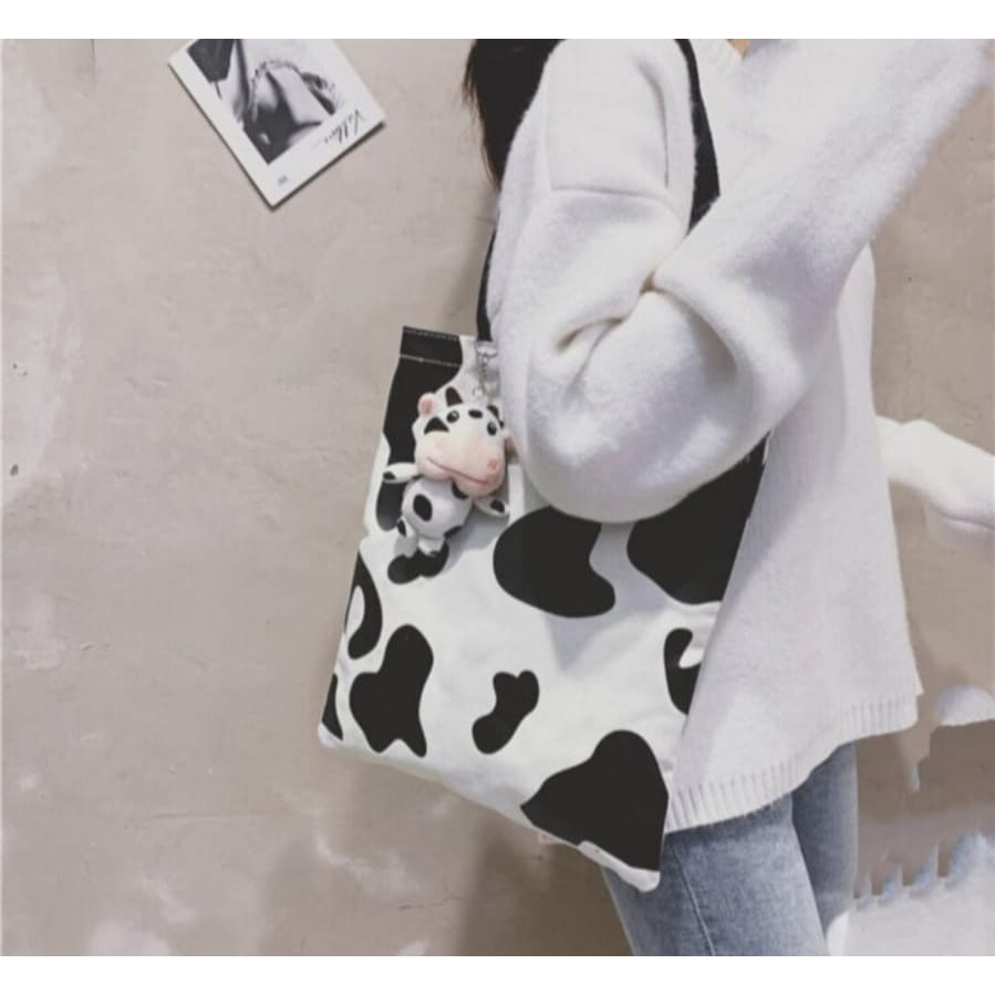 Shella_Bag / TOTEBAG WANITA MOTIF COW TAS BAHU WANITA MOTIF SAPI TAS JINJING SERBAGUNA