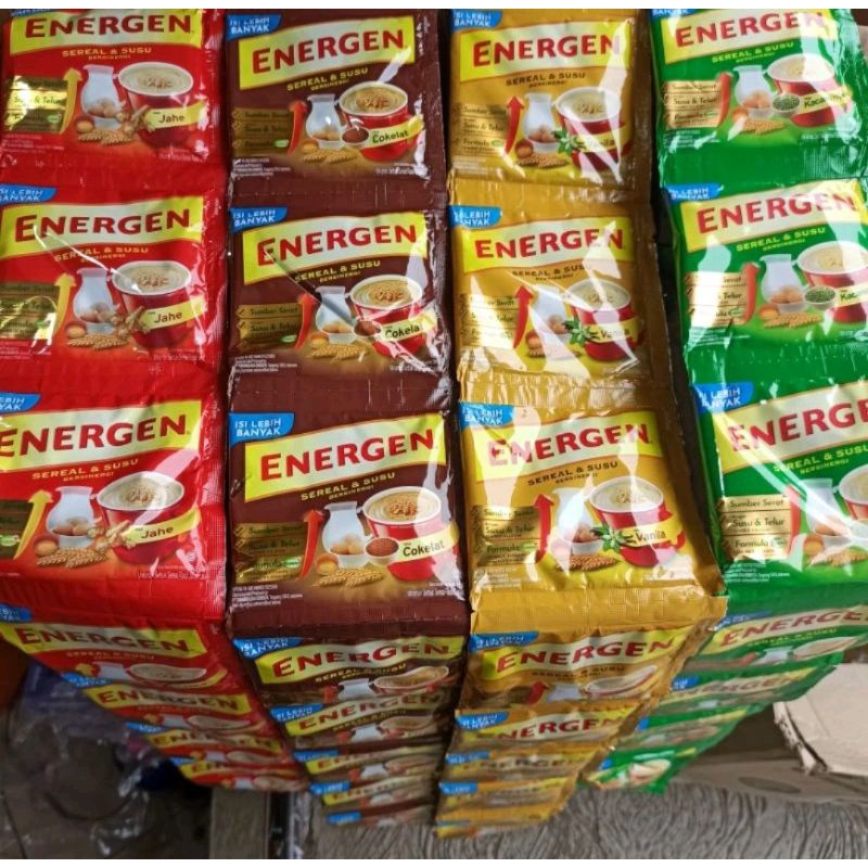 

ENERGEN Sereal Susu All Variant kemasan baru isi lebih banyak 1 renceng/10 sachet