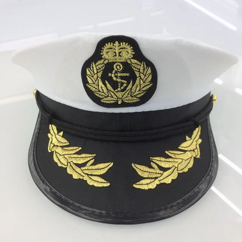 Topi militer brid dewasa yacht kapal juragan kapal sailor captain costume hat / Topi Kapten Pirates