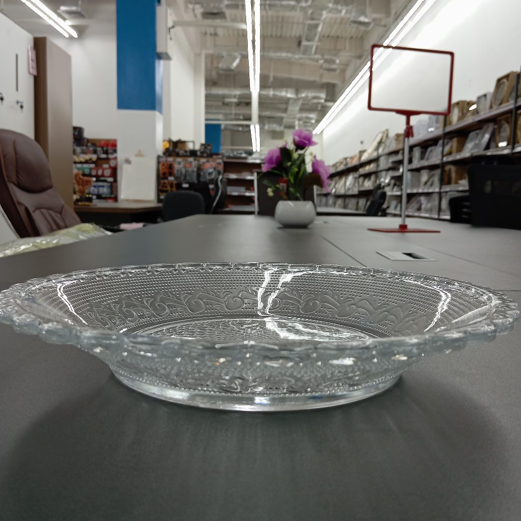 Piring Kaca/Piring Ceper/Piring Saji Buah Makanan Motif Bergerigi Minimalis Simple Elegant