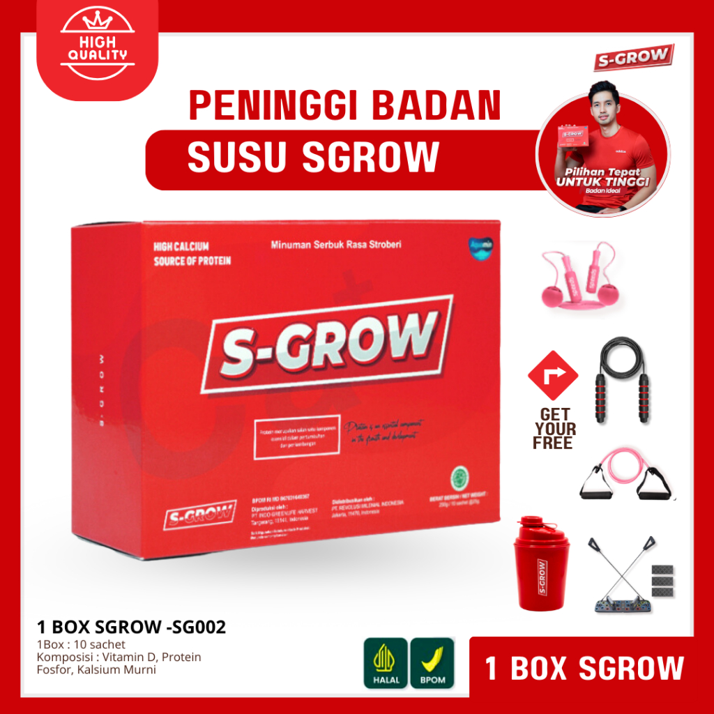 

SGrow Susu Collagen Kesehatan Rasa Stoberi Penambah Tinggi Badan Tinggi Kalsium -Peninggi Badan BPOM Untuk Membantu Kesehatan Anak Pria Wanita Usia Remaja Dewasa Usia 8-35 Tahun