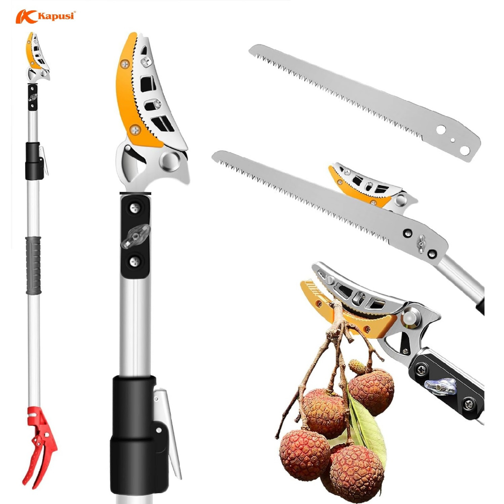 gergaji dan gunting dahan Tinggi panjang kapusi gunting pruning panjang 1,8 - 3 meter ekstension gun