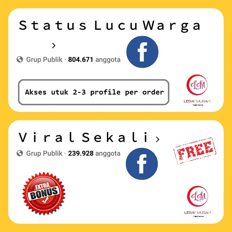 Sewa Grup Facebook Total Member 1 JUTA Followers REAL Aktif