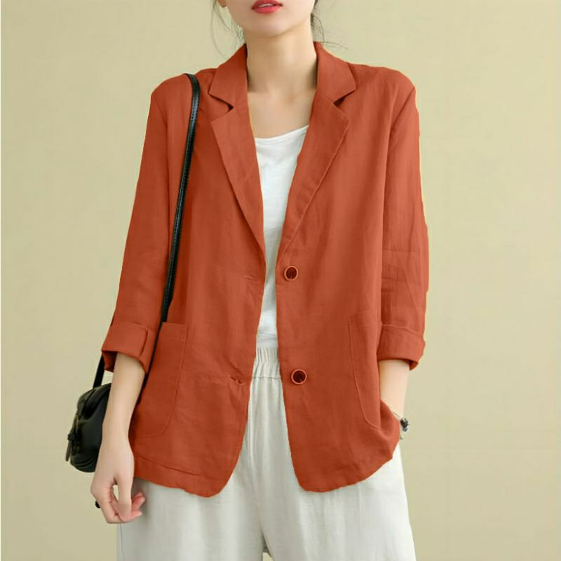 BESTPROMO BLAZER JUMBO WANITA LINEN LD 100CM SAMPAI 140CM DUMMA BLAZER BLAZER KOREA BLAZER WANITA