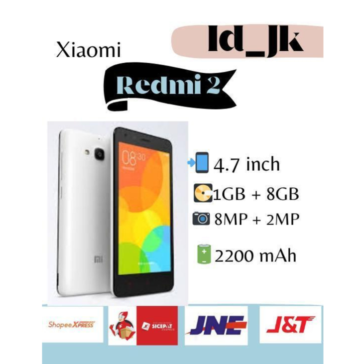 [HP] HANDPHONE XIAOMI REDMI 2 RAM 1/8 4G MURAH - BARU