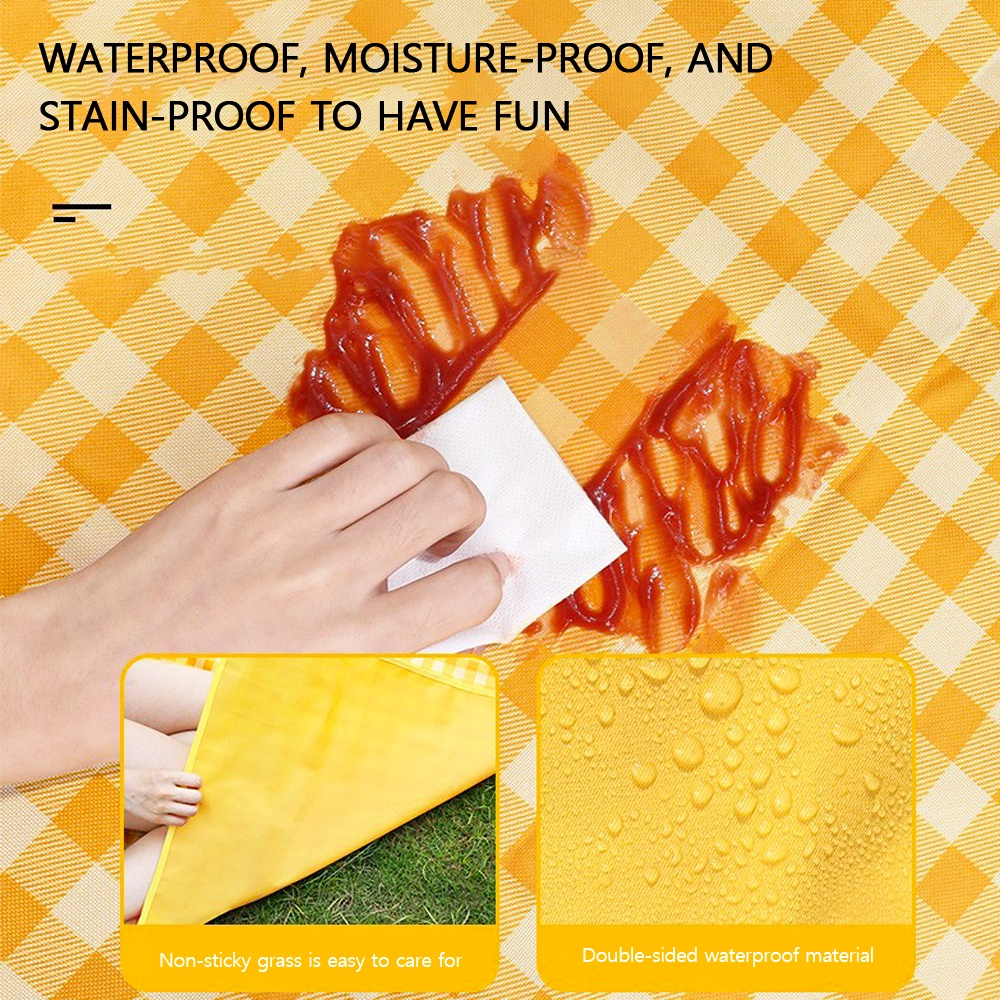 200*300Cm Tikar Piknik Portabel Karpet Piknik Tahan Air Luar Ruangan Tikar Pantai Berkemah Luar Ruangan Perjalanan-3