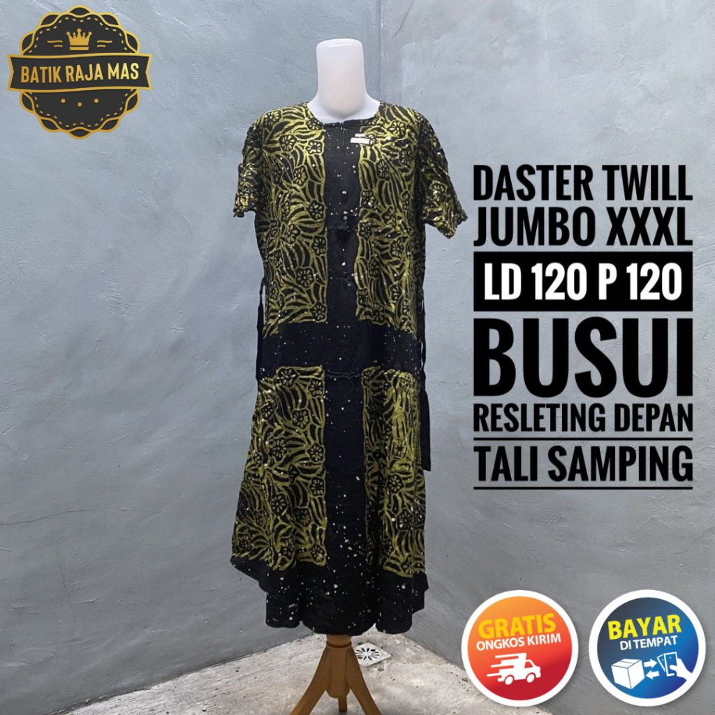 Daster Wanita Remaja Dewasa Ibu Ibu Kekinian Terbaru Jumbo Motif Batik Abstrak Busui Friendly Reslet