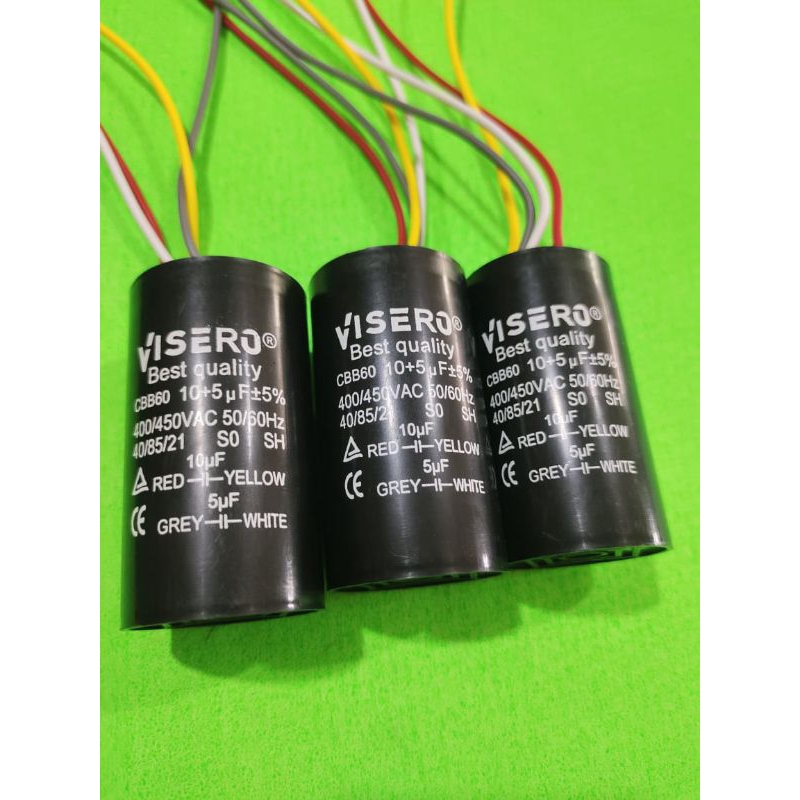Kapasitor Dabel Mesin Cuci 10+5 Merk Visero